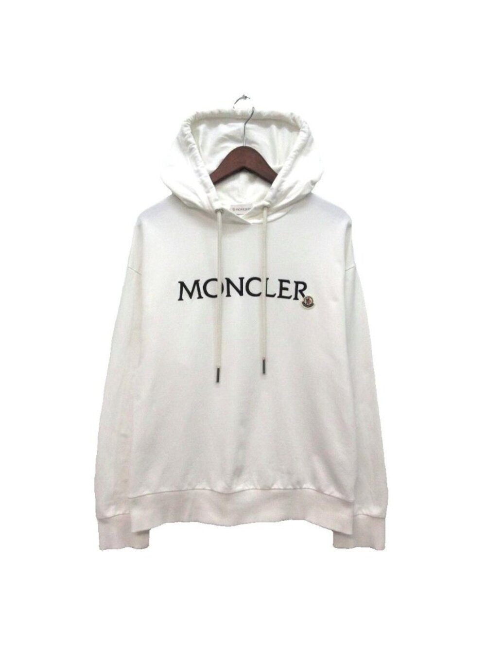 Moncler Logo Embroidery Sweatshirt Hoodie Pullover White